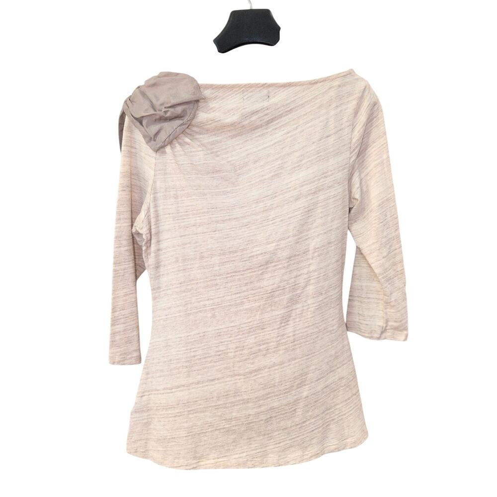 Deletta Volante Bow Shoulder Top Gray Size Small Anthropologie - Picture 4 of 4